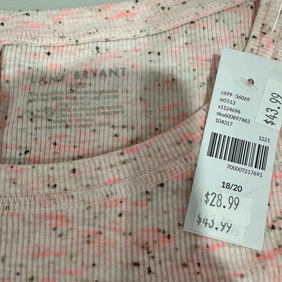 Lane Bryant Pink and White Relaxed Tunic Top - Picture 2 of 5